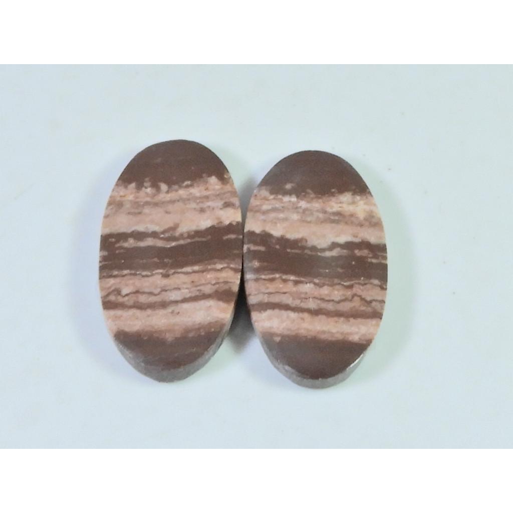 14X28X04 MM Natural Zebra Jasper Matched Pair Oval Cabochon Loose Gemstone B-261