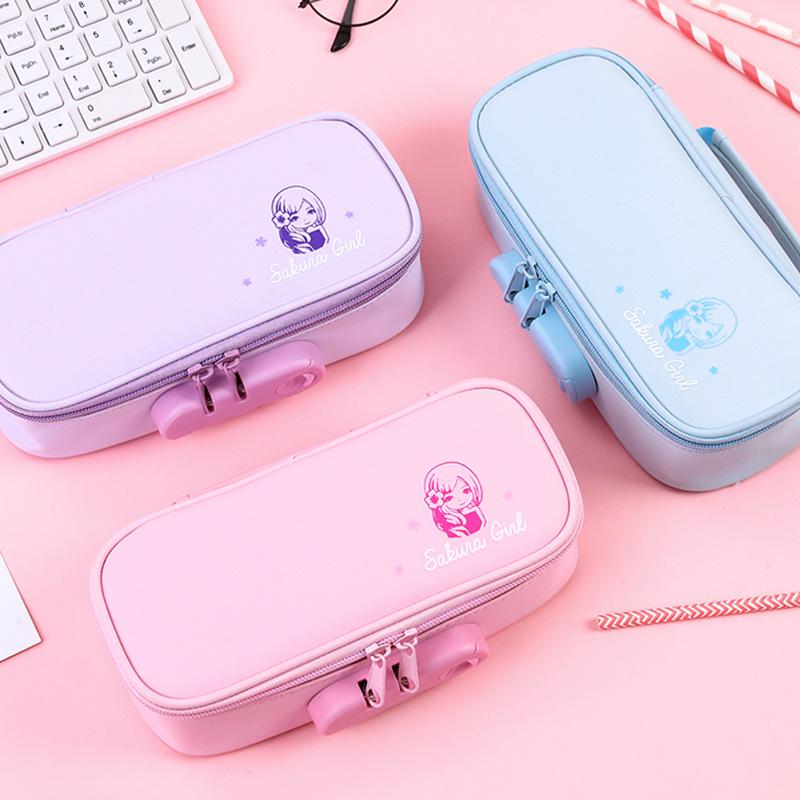 Extra-Large Password Lock Pencil Case with Four-Layer Design