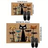 VIKAMA Cartoon Carpet Cat Family Doormat Brown Stain-Resistant Welcome Mat Rug For Bedroom Carpet For Live Room Home Decor