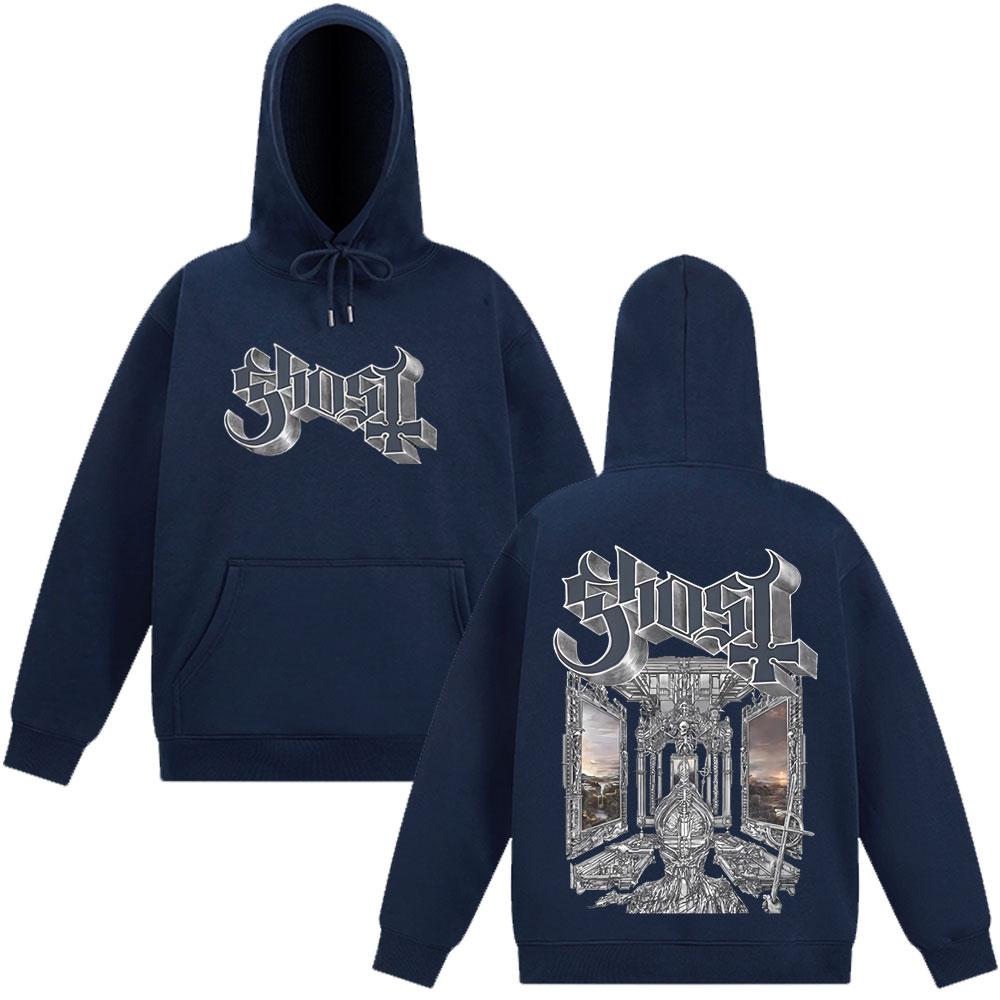 Rock Ghost Skeletour World Album 2025 Graphic Hoodie Unisex Oversized Gothic Long-sleeved Hip-hop Casual Pullover Streetwear Top