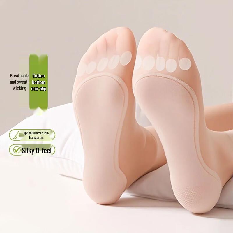 Langsha Women's Summer Ultra-Thin Anti-Slip Invisible Socks
