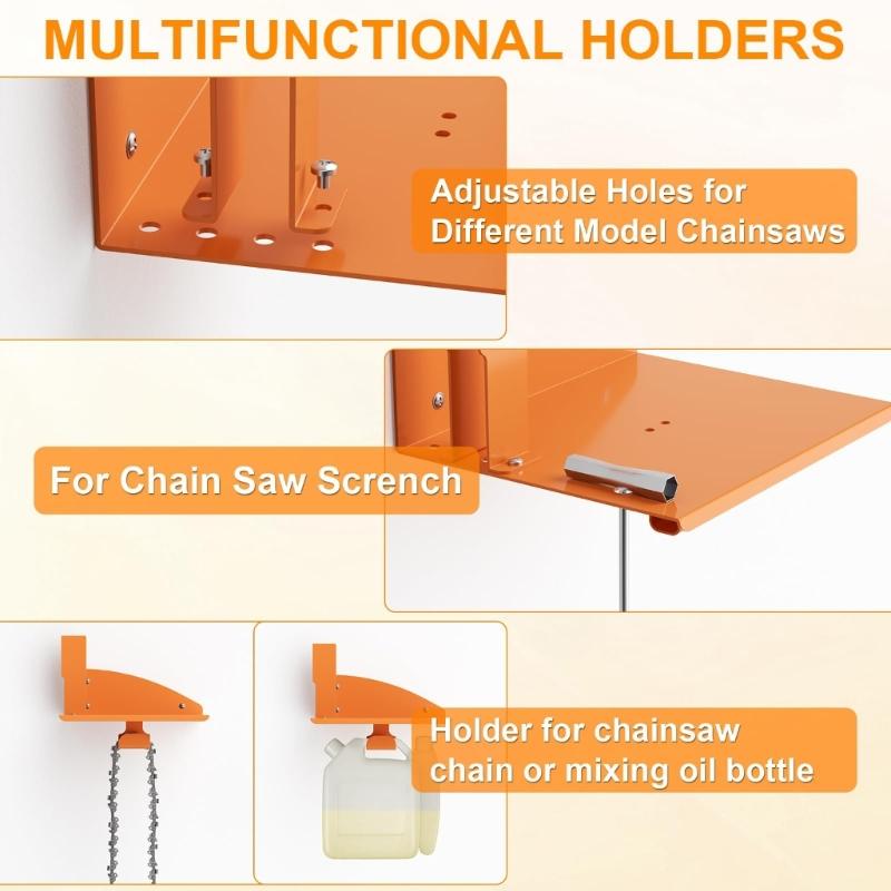 Wall Mounted Saw Support AntiScratch Design Durable Metal Bracket For MS250,MS251 MS170,MS171 Saw Chains Oil Containers