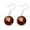 Coffee Latte Carving Love Heart Art Drop Earrings Chocolate Printing Flower Charm Jewelry For Women Gift Wholesale