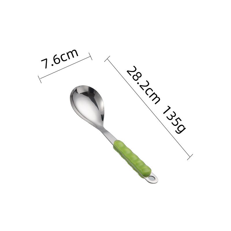 HANYANG Stainless Steel Kitchenware Set Colourful Handle Thickened Stir-Fry Spatula Insulated Cooking Spatula Spatula Spatula Fishing Noodle Spoon