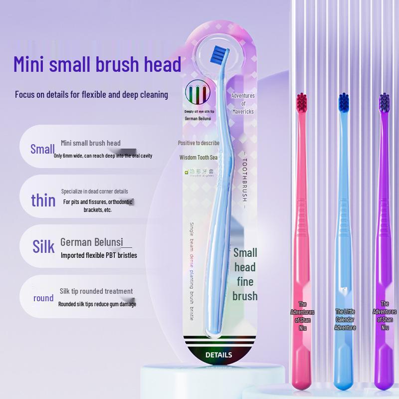 6-Pack U-Shaped Soft Bristle Orthodontic Toothbrushes for Teens & Adults
