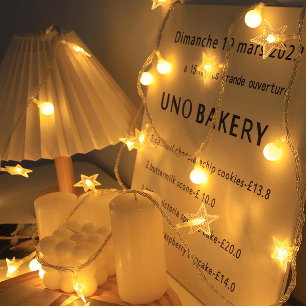 [LEISURE CLUB] Christmas Lights, LED Tree Lights, Flashing Lights, 6m, 40 Bulbs, Christmas Illumination, Electric Decoration, IndoorOutdoor Use