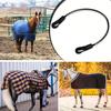 Horse Blanket Elastic Leg & Tail Strap - Adjustable with Double-Ended Clips, Replacement for Turnout and Stable Blankets