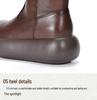 Stivali Alti da Donna Vintage in Pelle con Punta Tonda, Suola Spessa e Zip Laterale - Edizione Autunno/Inverno 2025.