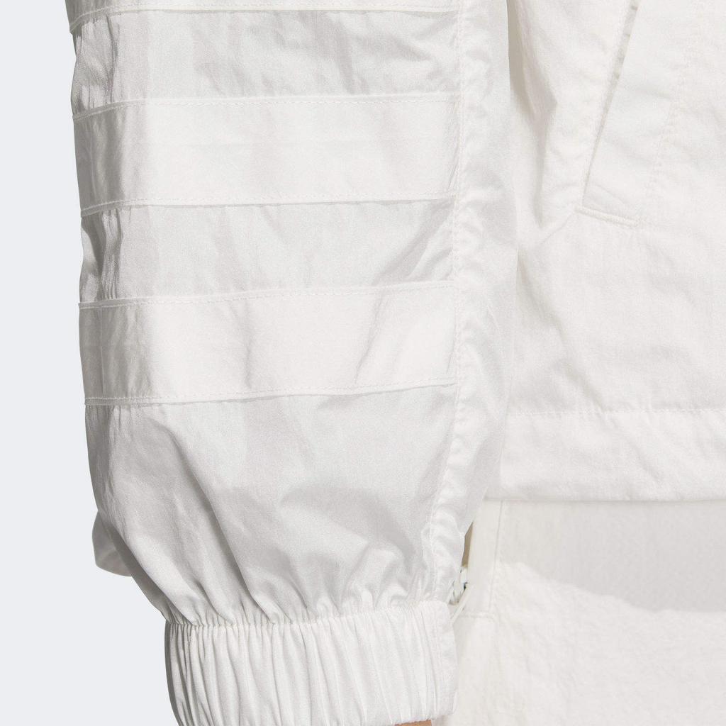 Adidas Originals Fat Adjustable Hood Lightweight Durable Zipper Raglan Sleeve Jacket Women Jacket White JD6381