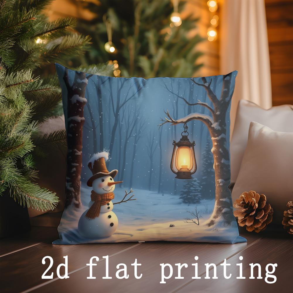 

Home Decor Winter Wonders: Let it Snow Pillow Covers Pattern Cushion Cover Suitable for Sofa Bedroom Car Pillow Cover 16x16Inch