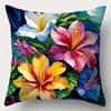 4-piece Colorful Parrot and Floral Print Pillowcase Set, Suitable for Room, Bedroom and Sofa Decoration (insert Not Included)