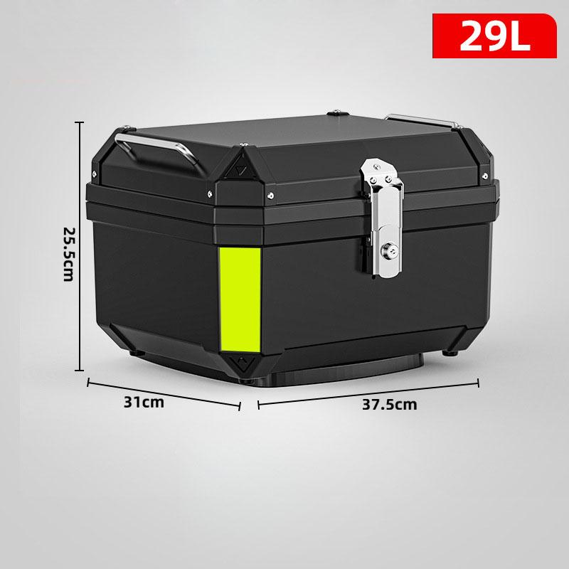 Motorcycle Tail Box Top Case Lockable Helmet Luggage Storage Rear Tour Box With Reflective Design Waterproof Storage Carrier