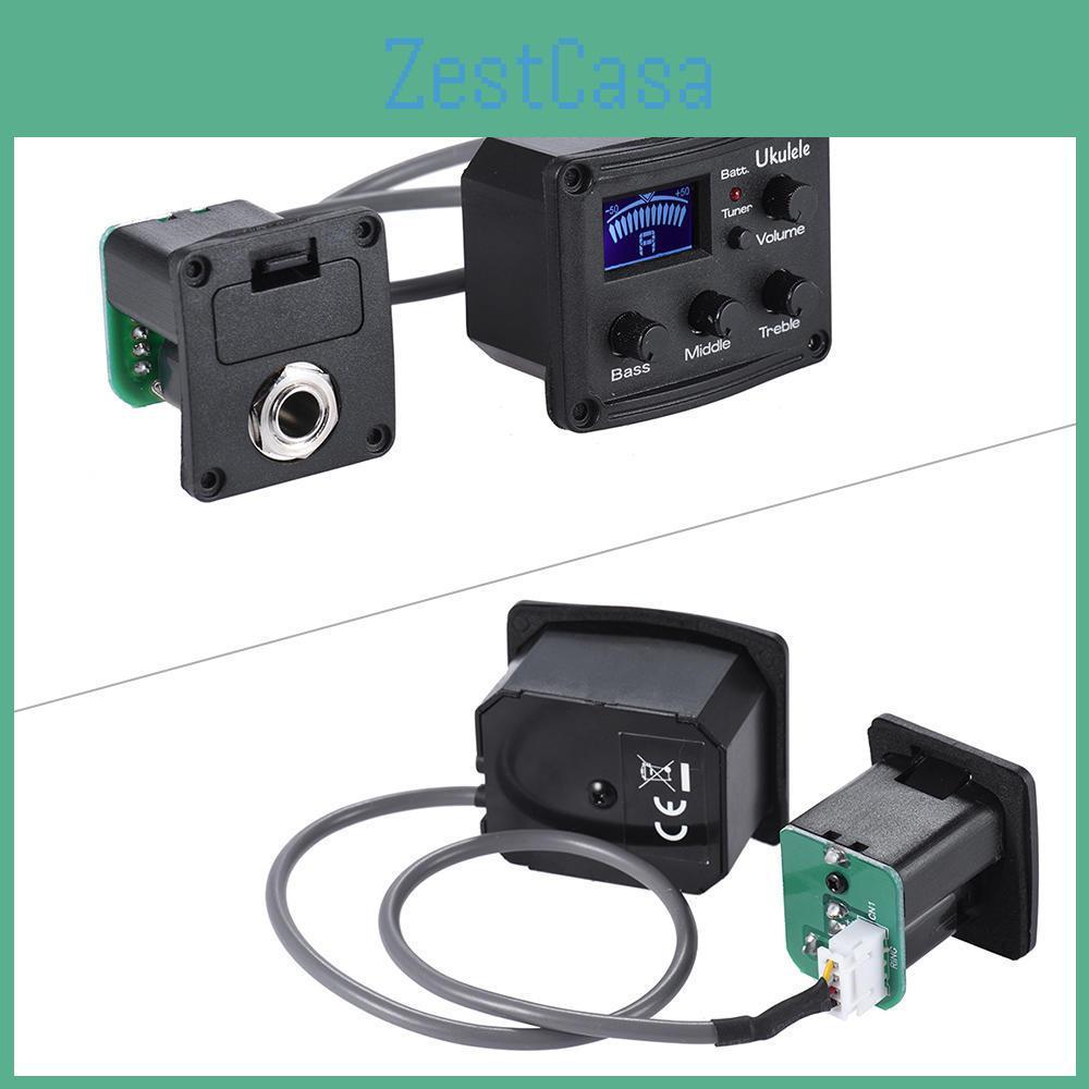 Piezo Pickup Ukelele Ukulele Uke Preamp 3band Eq Equalizer Tuner System With Lcd Display
