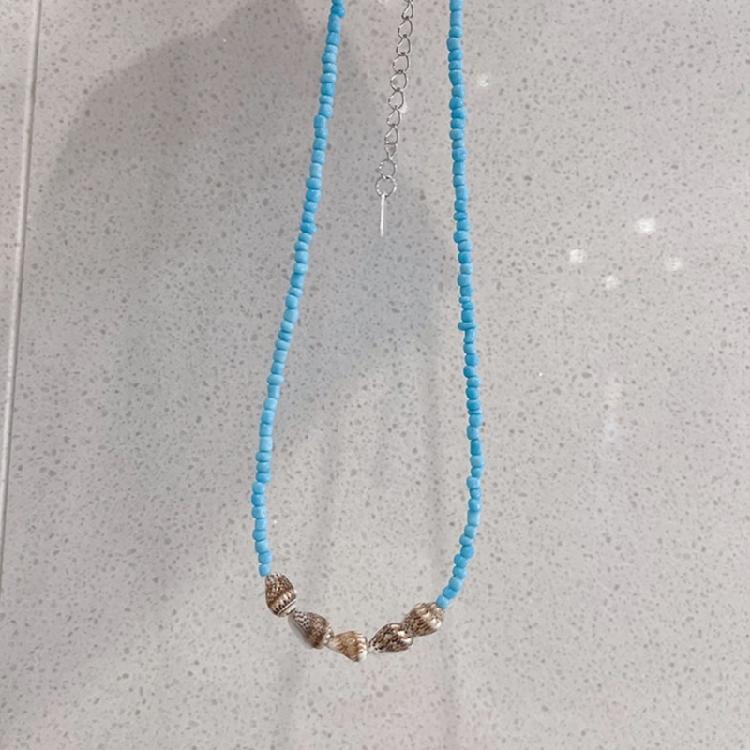 Fashion Shell Necklace with Beads Dopamine Natural Bead Necklace for Women