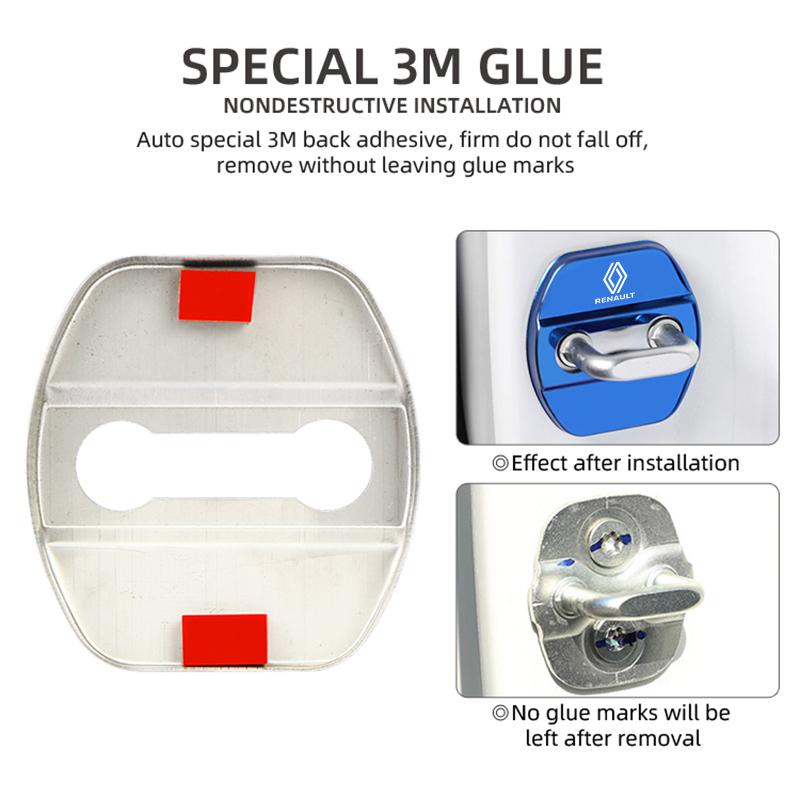 For Renault 2026 New Hub Caps Car Styling Door Lock Cover Emblems Case For Renault koleos duster megane 2 logan clio Kadjar Car