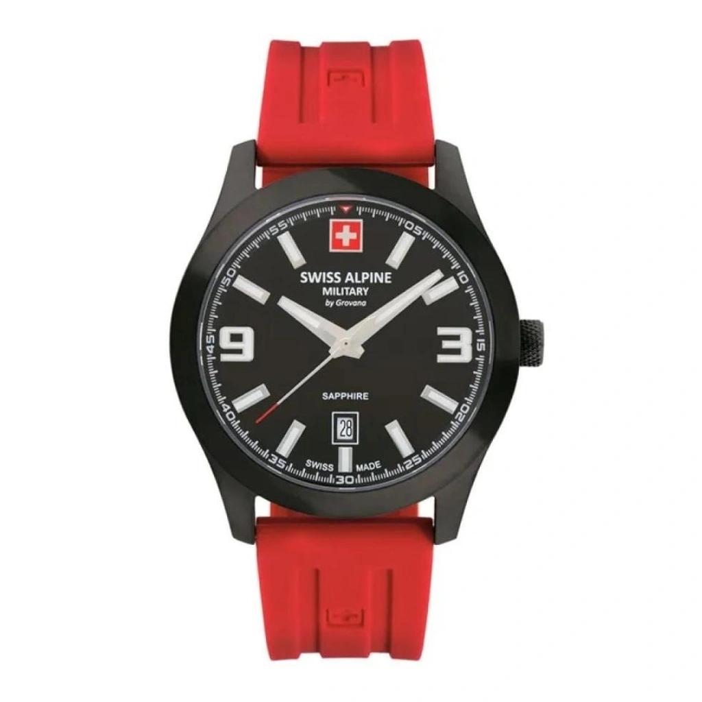 

Swiss Alpine Military Combat Pro Ремешок из каучука Черный циферблат Кварцевые 7056.1876 100М Мужские часы чёрный