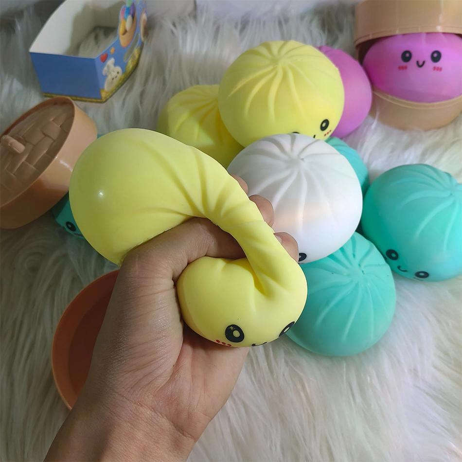 High-Quality 4Pcs Squishy Dumpling Stress Ball, Dumpling Squishy Toy Shape Hand Relaxation Toy, Party Favor Gift For Friends