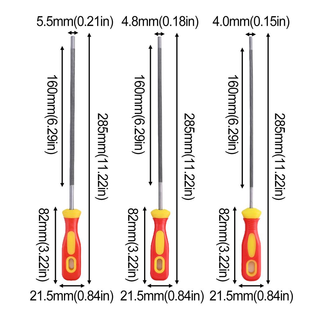 3pcs Sharpening Chainsaw Saw Chain Files Sharpener For Woodwork Chainsaw File Sharpening Chainsaw Saw Hand Tool