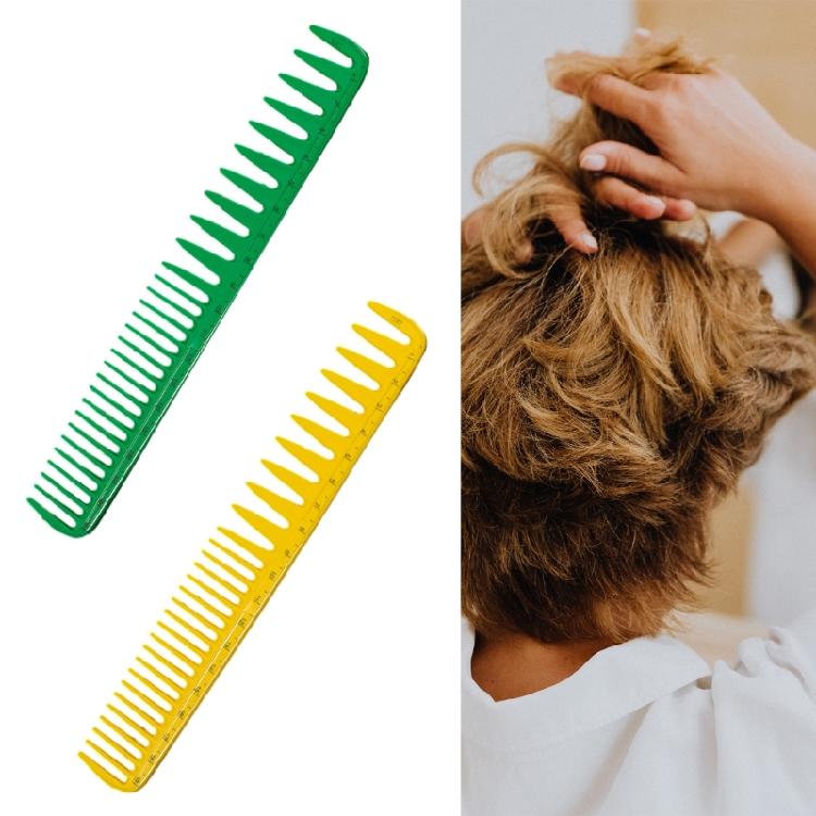 Green Hair Comb for Women Japanese Style Combs with Measurement Scale Wide Teeth