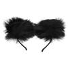 Artificial Furry Cat Ears Headband Women Headwear Hairband for Party Cosplay Daily Life Black