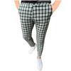 Mens Casual Fashion Multi-color Digital Print Plaid Suit Pants