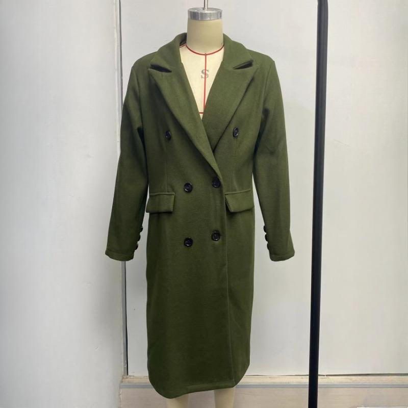 Women's Vintage Casual lattice Print Autumn Winter Long Sleeve POLO Neck Jackets & Coats