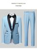 Men's Plus Size Business Casual Suit Three-Piece Set for Weddings and Events
