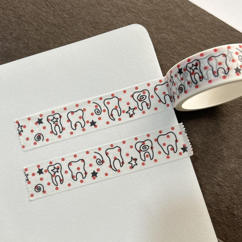 Korean Wings Pentagram Teeth Cute Paper Decorative Tape Set Tape Pack For Bookkeeping Diy Journals Material School Stationery