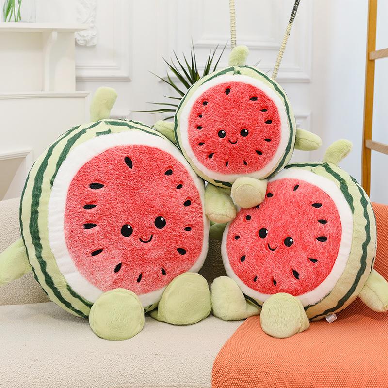 Summer Run Watermelon Doll Plush Toy Girls Dormitory Fruit Pillow Doll Birthday Gift