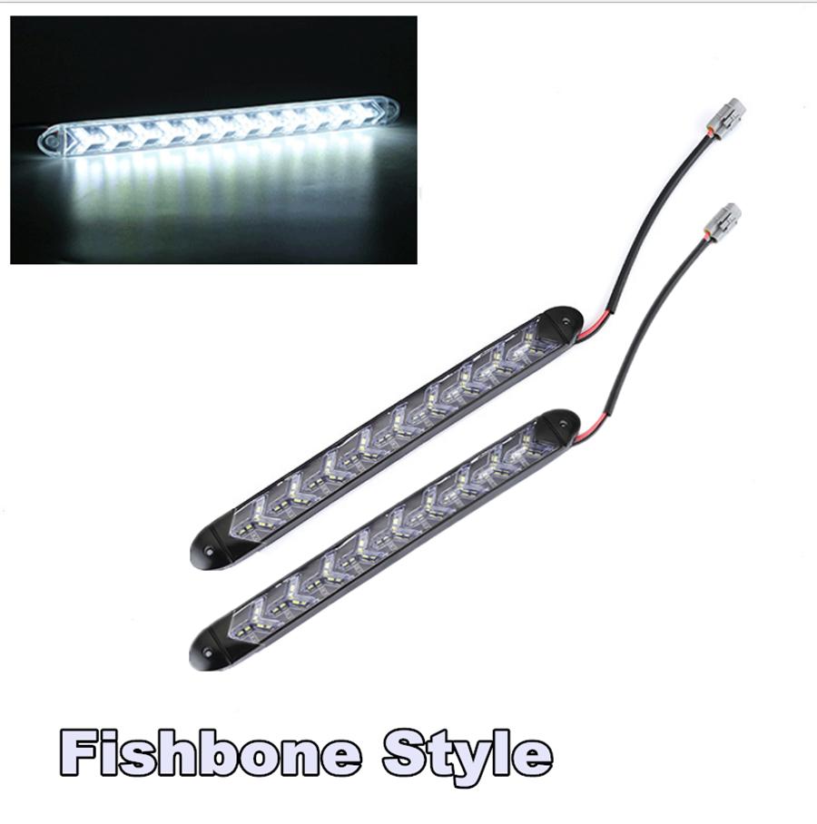 2 Pcs Flexible Xenon White Led Car Headlight Strip Drl Light Strip Waterproof