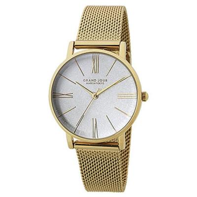 Sun Flame Women's MJGJQA02-G (GRANDJOUR Fashion Watch Women's) Round Watch Gold Alloy Analog