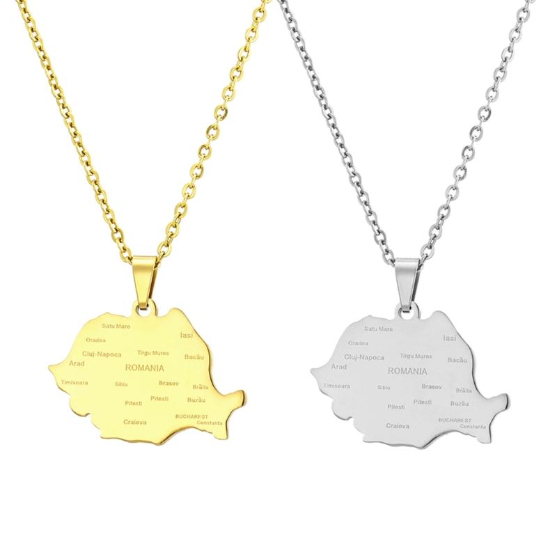 Rumänien Karte Flagge Anhänger Halskette Länderumriss Schlüsselbein Kette Choker Halskette Schmuck Rumänien Symbol Halskette