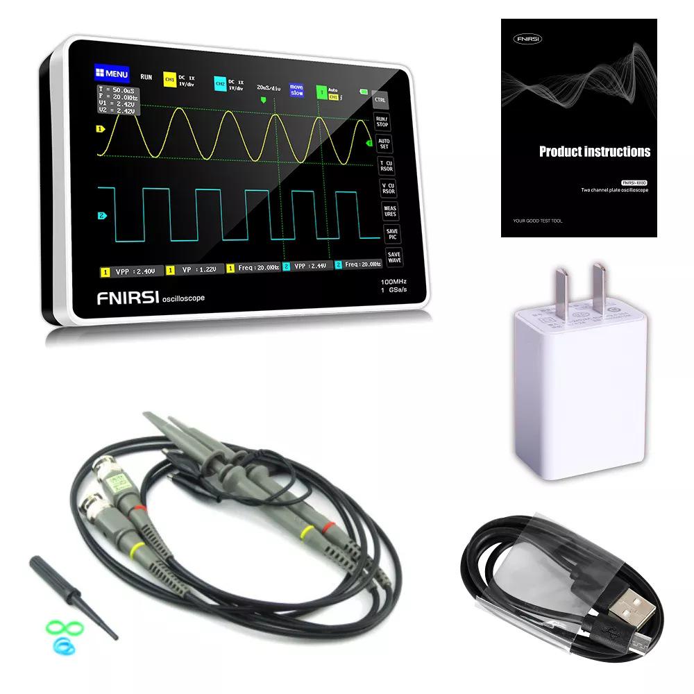 FNIRSI-1013D Dual-Channel Digital Touch Oscilloscope - 100M Bandwidth, 1GS/s Rate