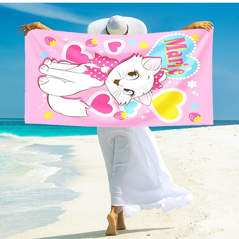 1pc Marie Cute Kitten beach towel,quick drying absorbent beach towel,outdoor sports swimming beach towel,Soft and comfortable Y72855