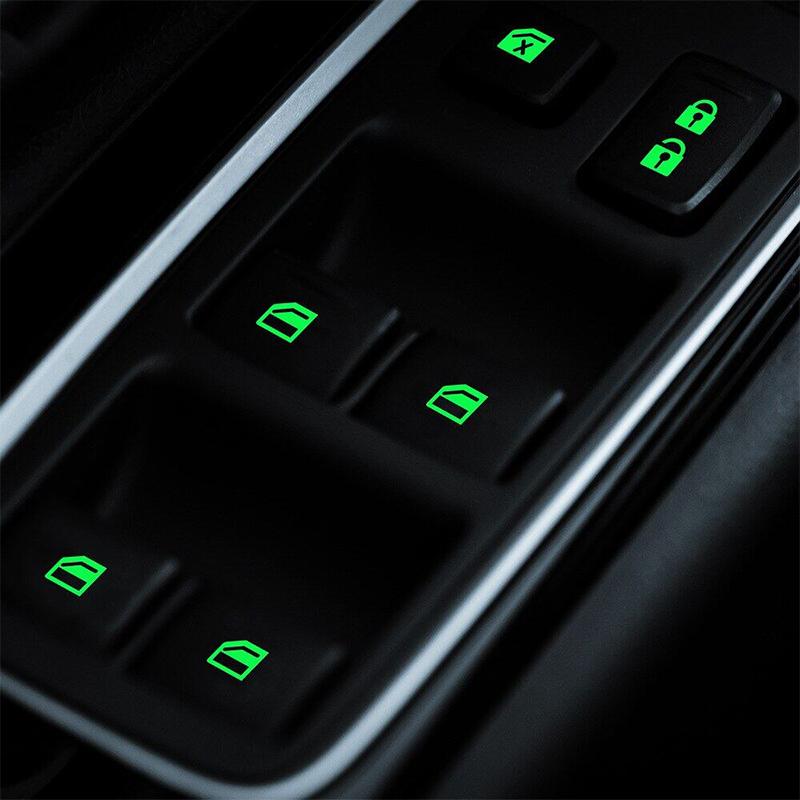 18 Pcs/set Luminous Automobile Interior Stickers Universal Car Windows Control Panel Decals Auto Door Window Lift Button Sticker