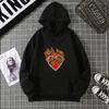 2025 Love Fire Graphic Print Hoodie Pure Cotton High Quality Loose Shoulder Hooded Sweater Trend New Fashion Sweatshirt CYXX291