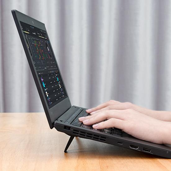 1 Pair Laptop Desktop Holder with Non-slip Pad Zinc Alloy Raising Bracket Portable Heat Dissipation Slim Folding Stand for Laptop