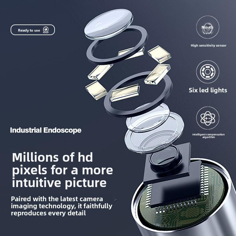 360 Degree Rotating Endoscope for Car Maintenance, Observing Carbon Deposits In Cylinders, High-temperature Resistant High-definition Camera