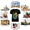 Tropical Fishing Surfing Graphic Casual Short Sleeve Tee Pure Cotton T-shirt
