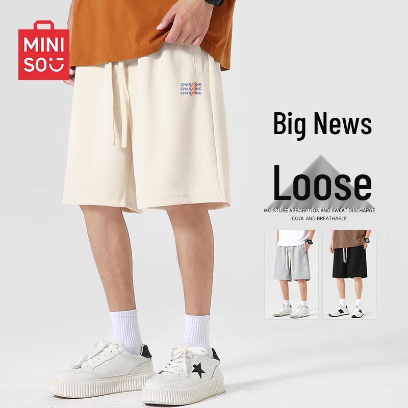 MINISO Мужские летние вязаные прямые шорты средней длины M