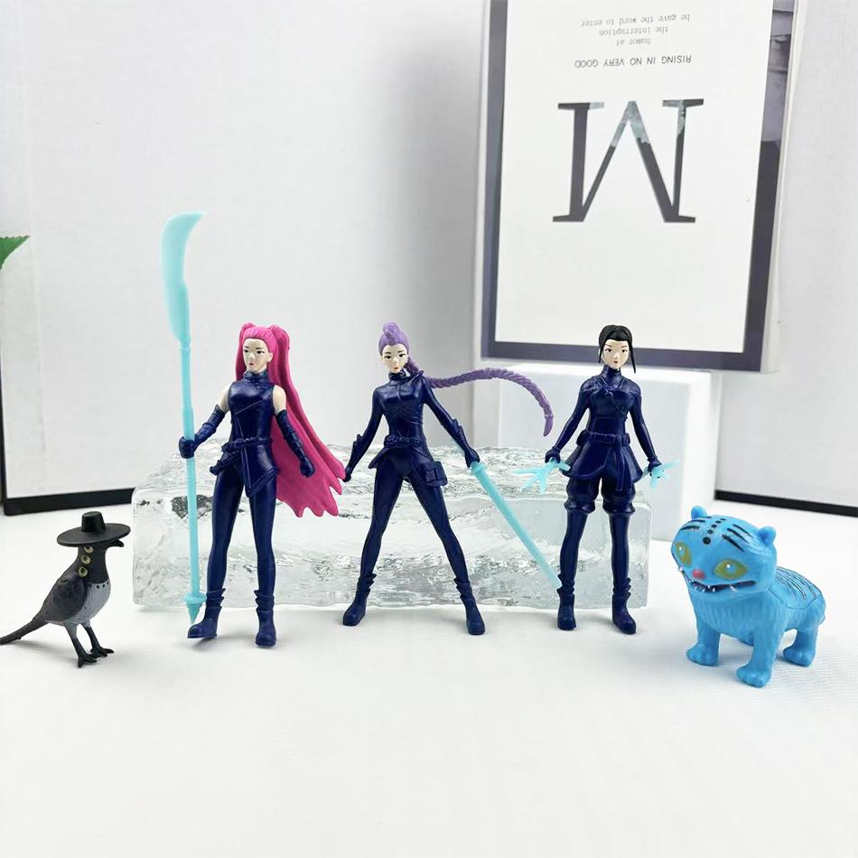 Anime Kpop Demon Hunters Action Figure Toys Derpys Tiger Ranimeumi Mira Zoey Sussy Figurine Doll For Fans Christmas Gift