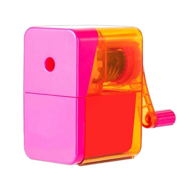 Classroom Manual Pencil Sharpener with Shavings Container, Auto Feeding In Adjustable Thickness Sharpener for Student