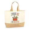 Tote Bag - PLANETEE - I Can't - Natural Jute - Printed In France - Large Capacity