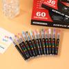 Direct Ink Acrylic Marker Set, Soft Tip Watercolor Brush Pen for Students, Waterproof Doodle Markers, 48/60 Colors Optional
