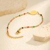 Bohemian Colored Bead Chains Virgin Bracelets for Women,Gold Color Stainless Steel Bracelets,Holy Christian Jewelry Gift
