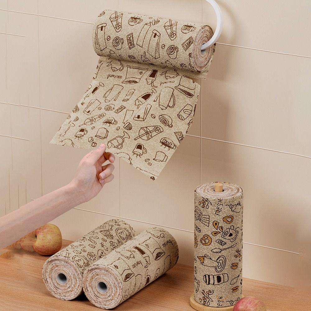 1/2Roll Tearable Kitchen Cleaning Cloth Microfiber Kitchen Towels Wet and Dry Use