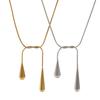 1 Piece Concise Snake Chain Knot Drop Necklace Stainless Steel Dainty Long Chain Necklace For Women Jewelry  Birthday Gift 80cm