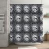 Vintage Black Lace Shower Curtain With Classic Silver Floral Print Water Resistant Home Decor For Bathroom Accessories In Grey W