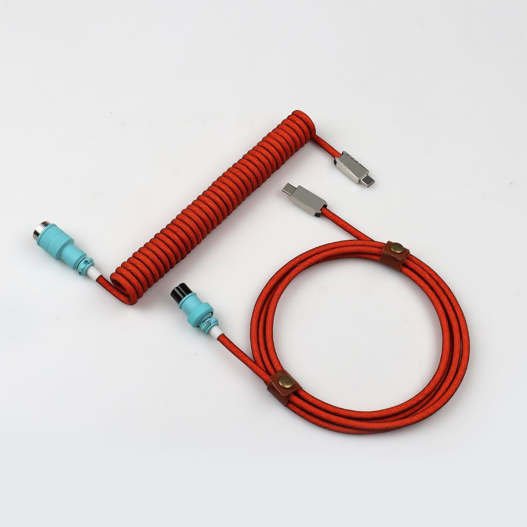 Laptop Keyboard Cable Type c to Usb c Long Coiled Cable for Mechanical Keyboard Usb c Coiled aviator Cable