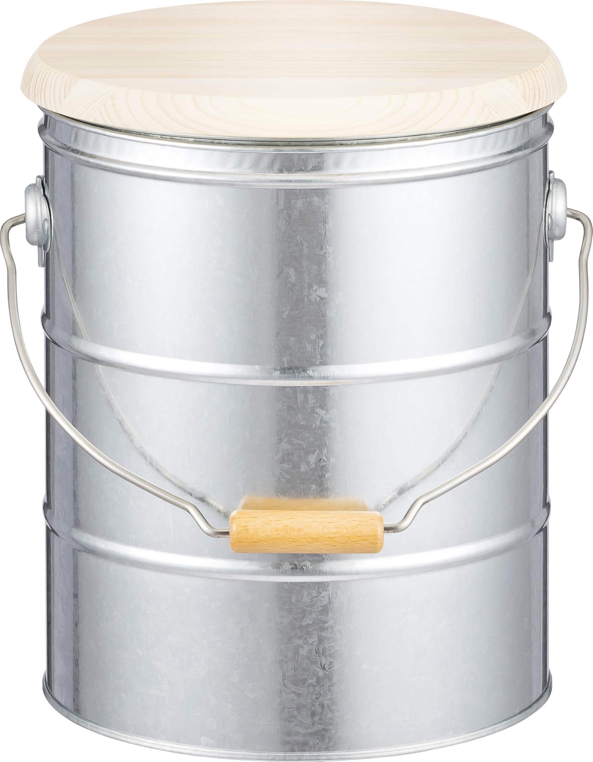 

OBAKETSU Watanabe Metal Industry Hinoki Lid Rice Stocker 5kg HRS5A срібний